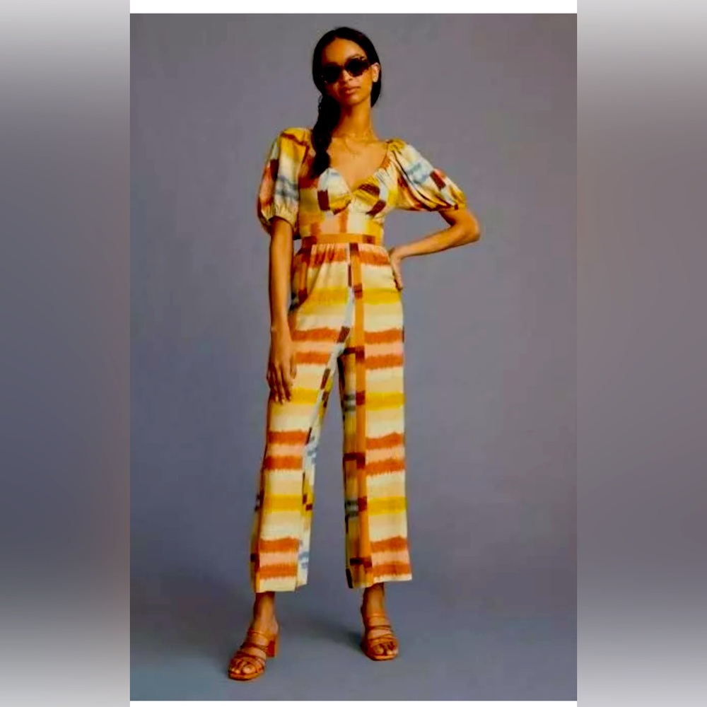 Anthropologie Ranna Gill Tie back Jumpsuit Size S.
